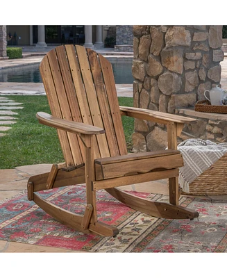 Malibu Acacia Wood Adirondack Rocking Chair
