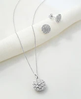 Diamond Cluster 18" Pendant Necklace (1/10 ct. t.w.) in Sterling Silver, Created for Macy's (A $170 Value)