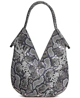 Donna Karan New York Baldwin Mini Python Shoulder with Leather Wrapped Rounded Handle