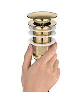 Aquaterior Pop Up Drain without Overflow w/ Mounting Ring for Bathroom Basin