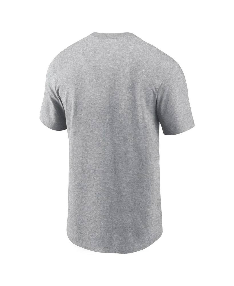 Nike Men's Heather Gray Las Vegas Raiders Primetime Wordmark Essential T-Shirt