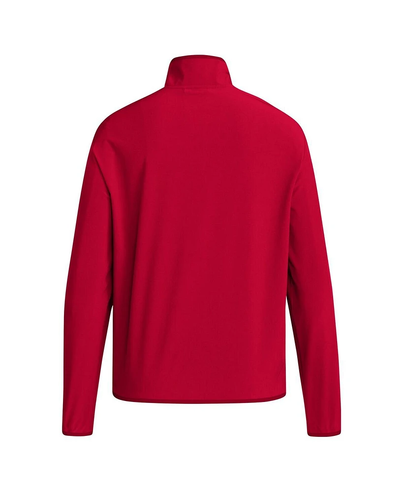 Adidas Men's Scarlet Nebraska Huskers Coaches Sideline Half-Zip Jacket
