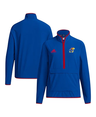 Adidas Men's Royal Kansas Jayhawks Coaches Sideline Half-Zip Jacket