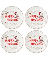 Lenox Snoopy & Woodstock Holiday Accent Plates, Set of 4
