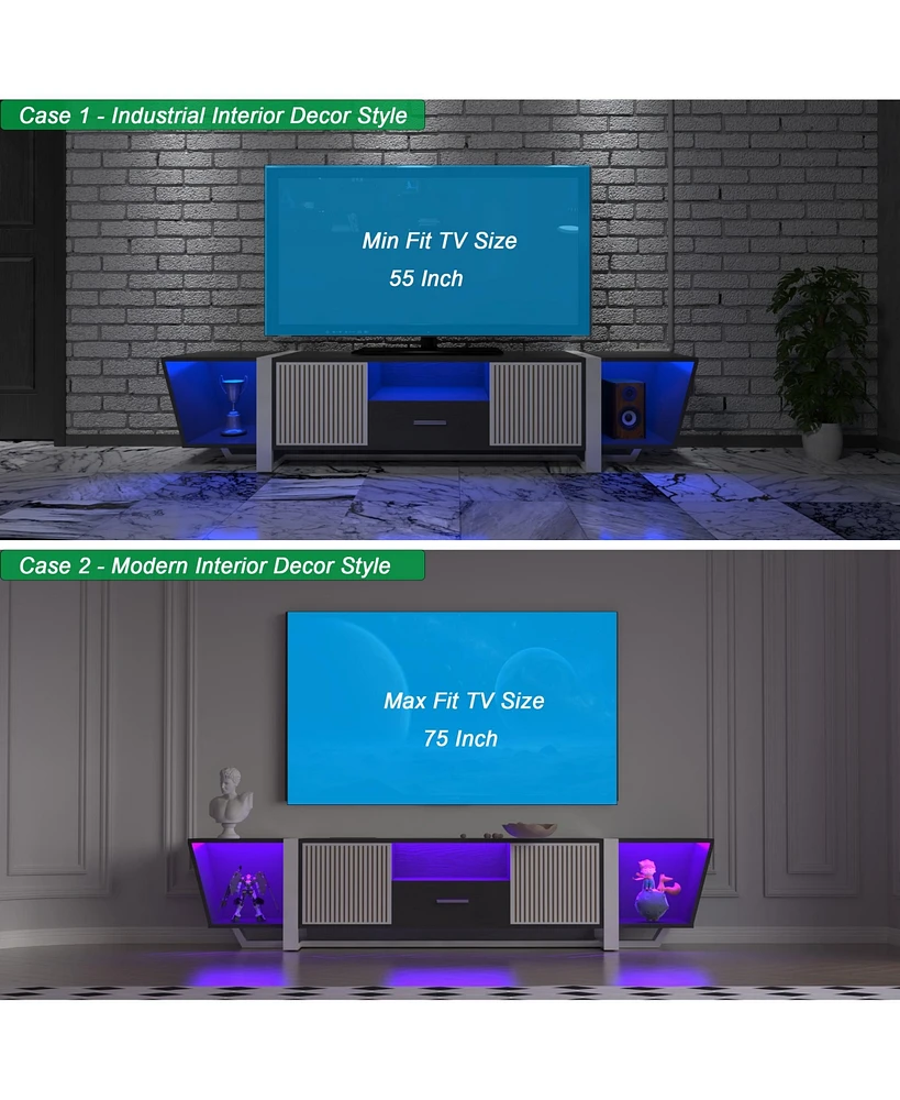 Biplane Shape Led Tv Stand with Remote Control Lights