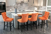 Streamdale Furniture Handcrafted Velvet Barstools with Supportive Backrest