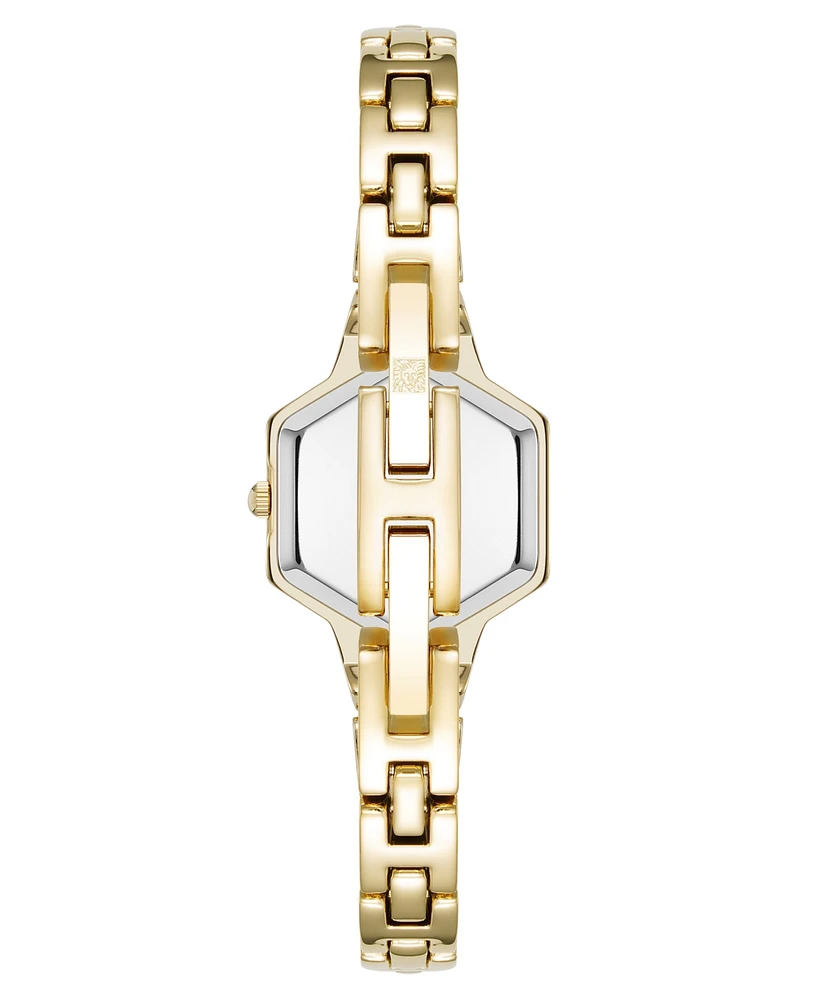 Anne Klein Women's Quartz Petite Hexagonal Gold-Tone Alloy Metal Bracelet Watch, 21mm