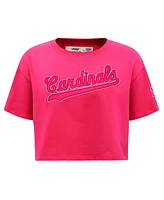 Pro Standard Women's Pink St. Louis Cardinals Triple Boxy Cropped T-Shirt