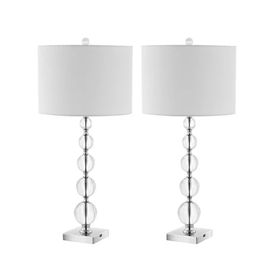Safavieh Liam Table Lamp Set Of 2 W/ Usb Port