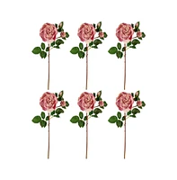 Slickblue 22" Rose Artificial Flowers - Set of 6 Faux Roses for Elegant Floral Arrangements