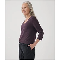 Pact Women's Organic Cotton Softspun Scoop Neck 3/4 Sleeve Tee