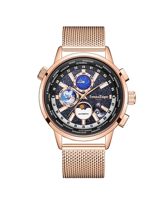 SE1945 Swan & Edgar Hand Assembled Welkin Automatic Rose Black