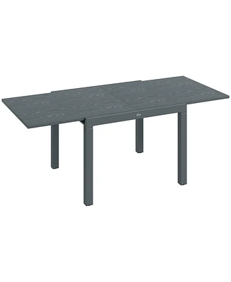 Outsunny Extendabl Outdoor Dining Table, Aluminum Frame Garden Table,