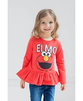Sesame Street Girls 2 Pack Peplum Long Sleeve T-Shirts