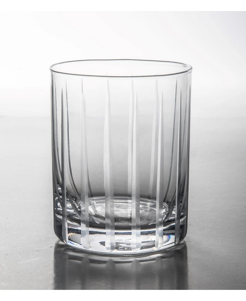 Babish 4 Piece 14 Oz Dof Old Fashioned Drinking and Whiskey Glass - Etched Handmade Clear Glass