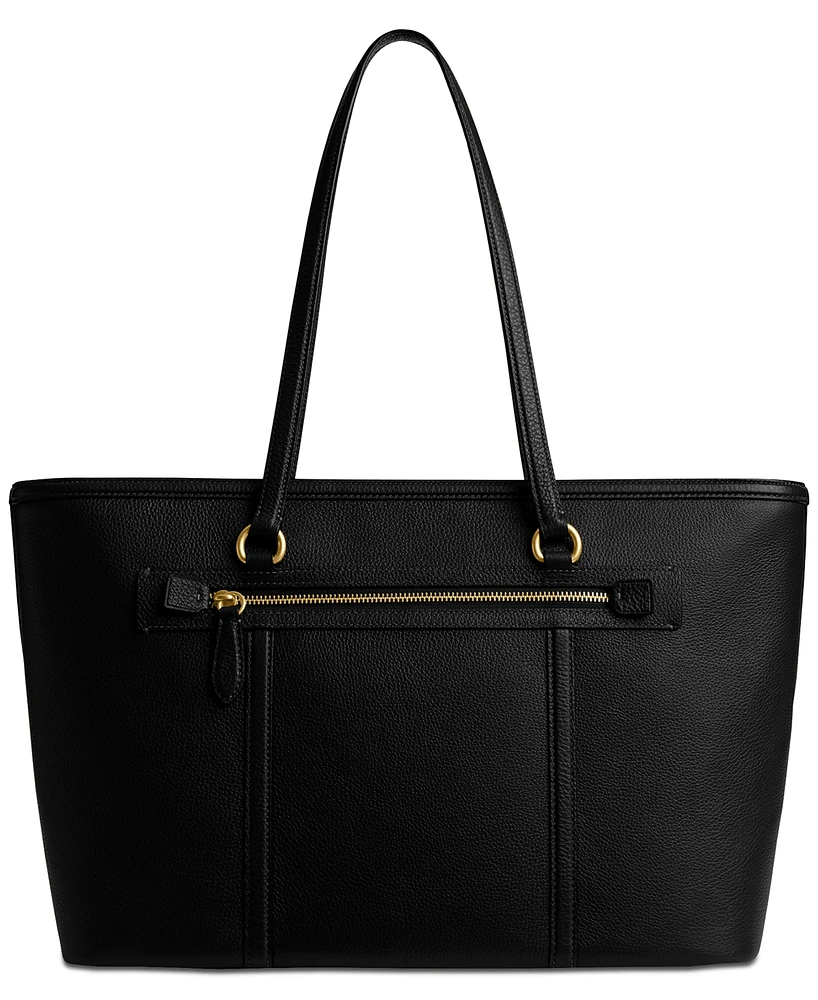 Coach Excl Whsl Refined Pebble Leather Legacy Large Zip Tote