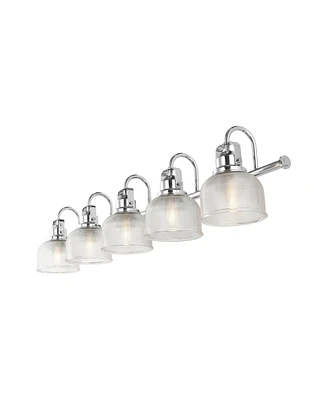 Jonathan Y Virginia 42.75" 5-Light Metal/Glass Led Vanity Light, Chrome