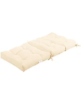 Tufted Patio High Back Chair Cushion with Non-Slip String Ties