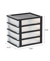 Iris Usa 4-Drawer Desktop Storage Unit, 2 Pack, White