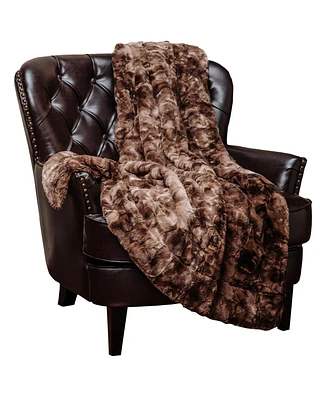 Chanasya Premium Wolf Faux Fur Throw Blanket - Soft, Fuzzy Sherpa & Minky Throw Blanket - For Bed or Couch - 90" x 66” (Twin Size)