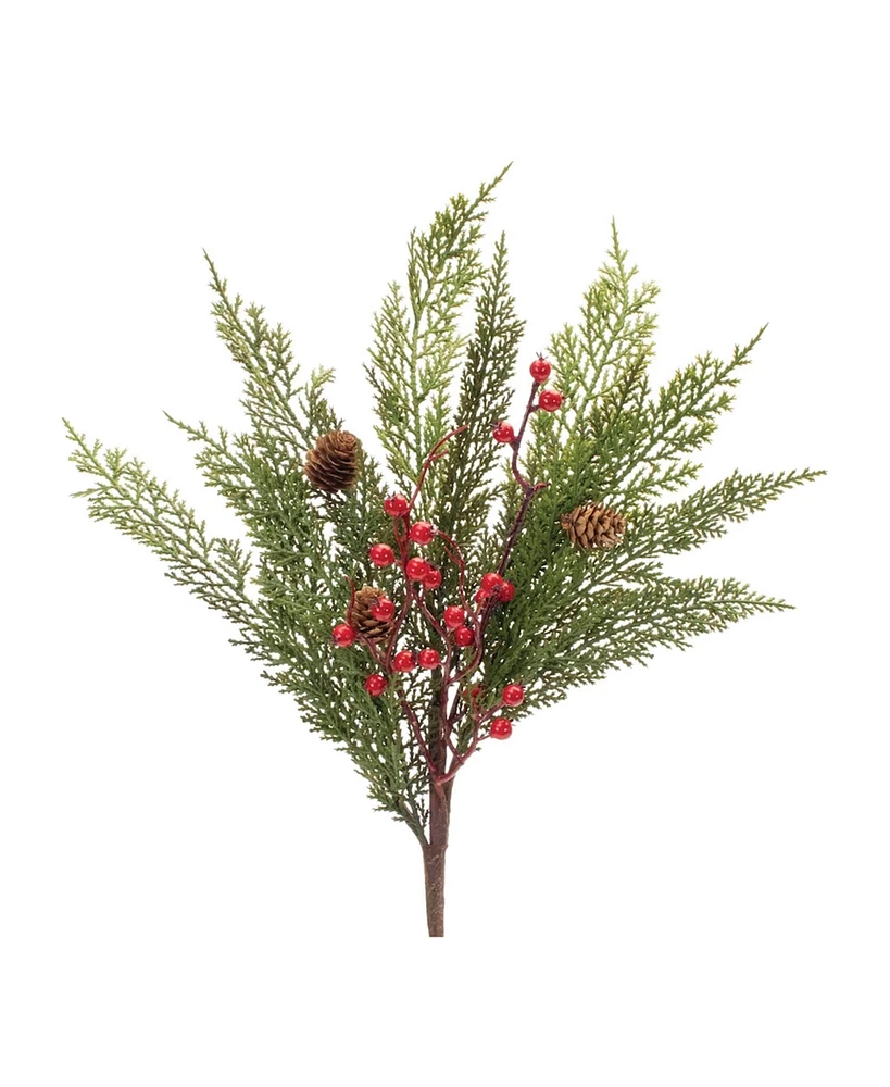 Slickblue Pine and Berry Spray for Festive Holiday Decor (Set of 6)