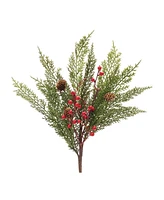 Slickblue Pine and Berry Spray for Festive Holiday Decor (Set of 6)