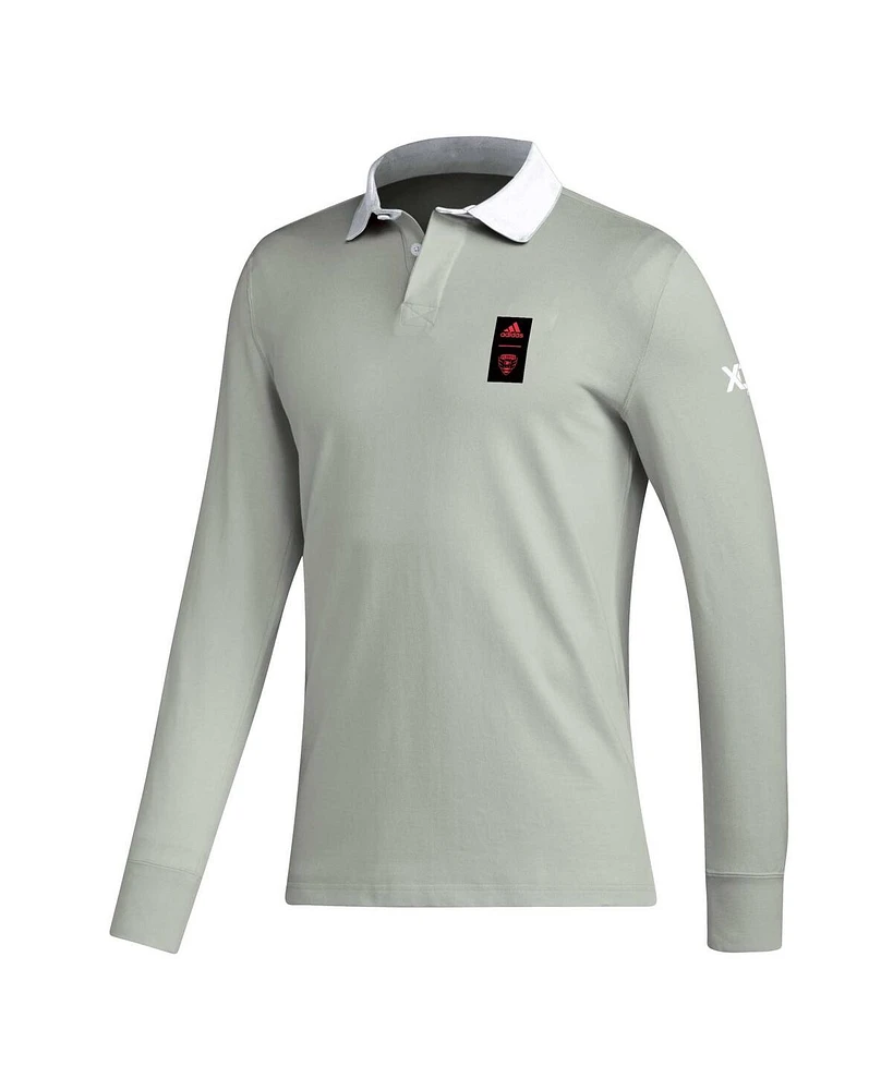 Adidas Men's 2023 Player Gray D.c. United Travel Long Sleeve Polo