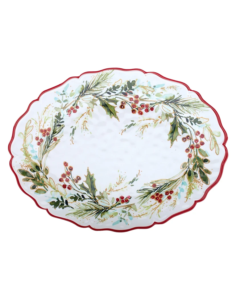 Certified International Christmas Gatherings 2-Pc. Melamine Platter Set
