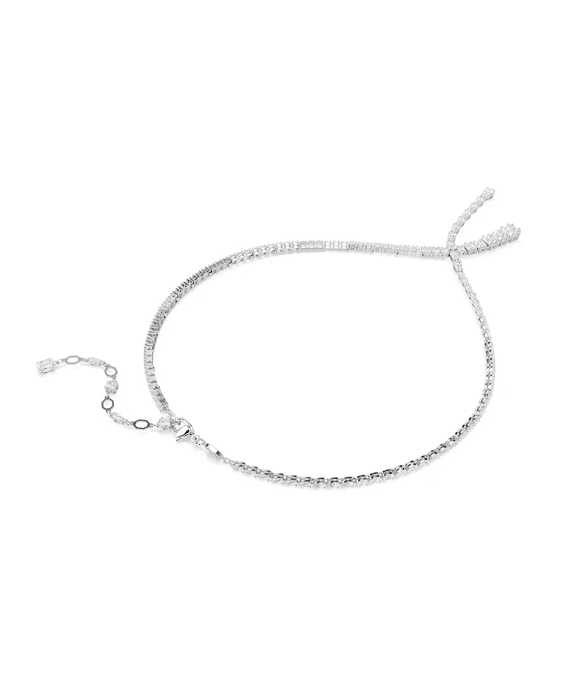 Swarovski Matrix Mixed Cuts, White, Rhodium Plated Y Necklace