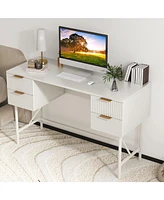 48 Inch Home Office Computer Desk with 4 Drawers-White