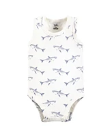 Touched by Nature Baby Boys Organic Cotton Sleeveless Bodysuits, Mystic Sea Creatures, 3-6 Months