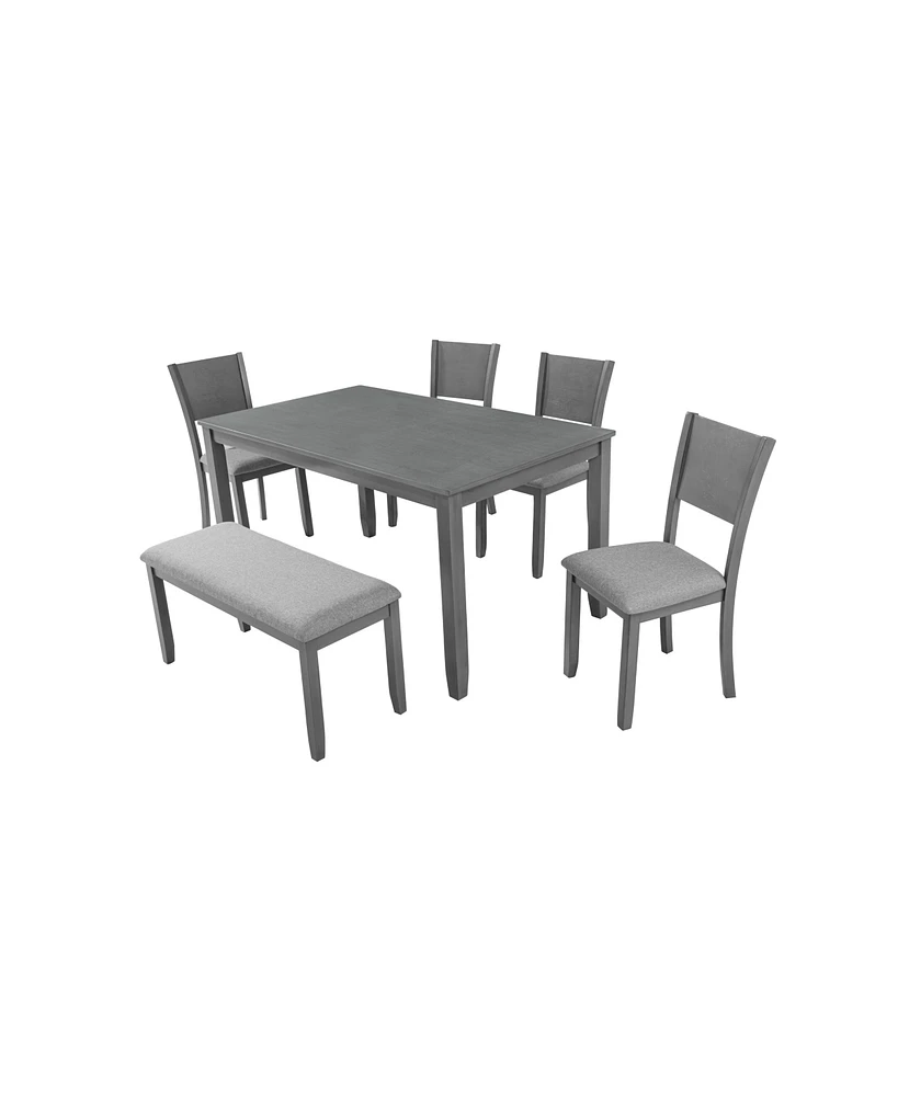 Streamdale Furniture 6-Piece Upholstered Dining Set with Rectangular Table