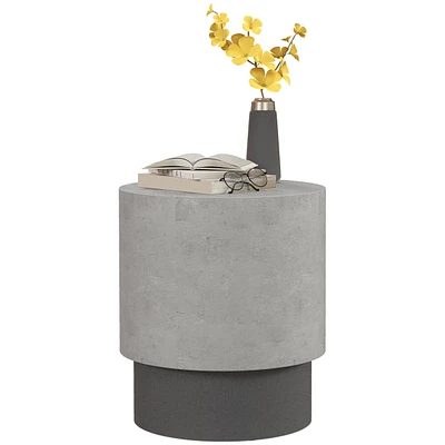 Round Concrete Side Table with Adjustable Feet