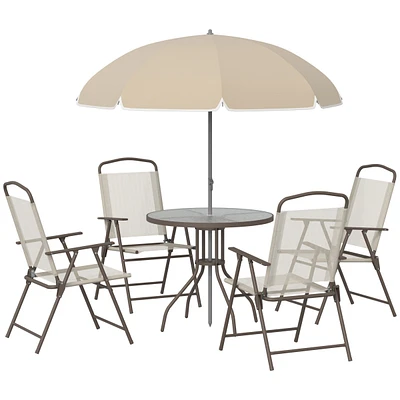 4-Piece Patio Dining Set with Umbrella for 4