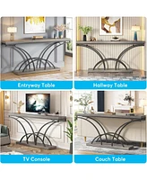 Tribesigns 70.9-Inch Narrow Sofa Table, Extra Long Console Tables for Entryway, Tv Console Behind Couch Table with Stylish Metal Frame for Living Room