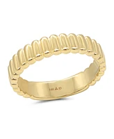 Devata Ribbed Band Ring in 14K Gold, Size 7, approx. 2.7 grams