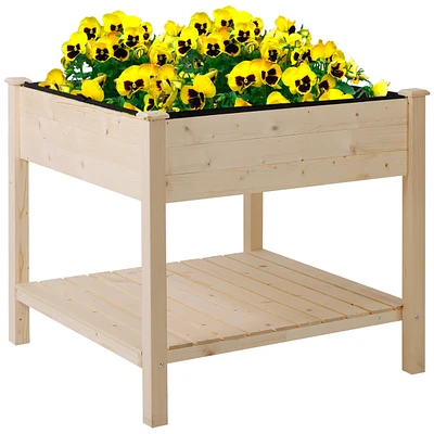 36" Raised Garden Bed with Shelf