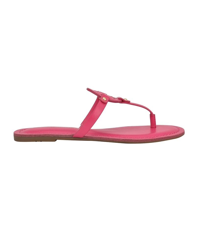 Tommy Hilfiger Women's Litzy Logo T-Strap Flat Sandals