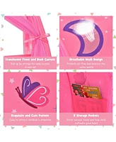 Kids Galaxy Starry Sky Dream Portable Play Tent with Double Net Curtain-Pink