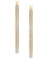 Glitter Medium Hoop Earrings in 14k Gold-Plated Sterling Silver, 1.57"