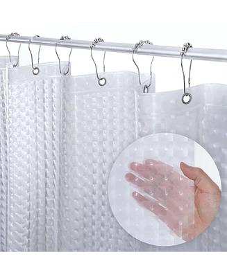 72" W x H 3D Clear Pebble 8G Heavy Duty Peva Shower Curtain