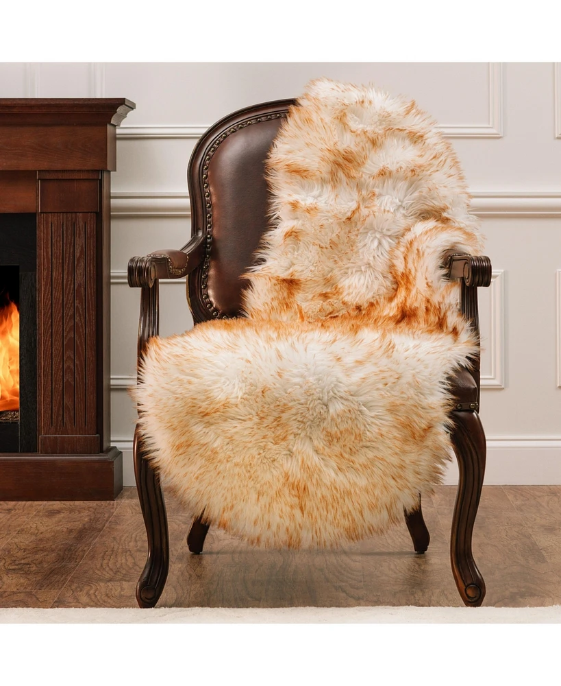 Chanasya Premium Super Soft Faux LongFur Suede Fake Sheepskin for Sofa Couch Stool Vanity Chair Cover Luxurious Fluffy Rug Dusty Pink Solid Shaggy Are
