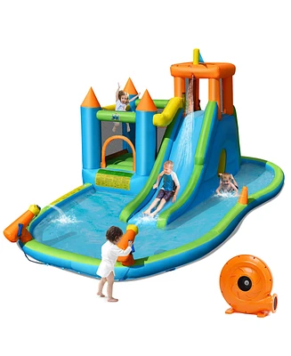 Bountech Inflatable Water Slide Kids Bounce House Splash Water Pool w/ Blower