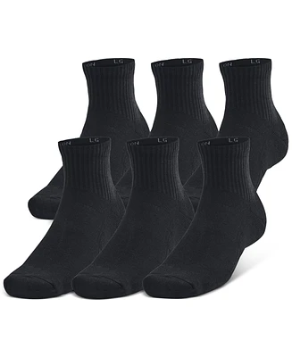 Under Armour Unisex Training Cotton 6-Pk. Moisture-Wicking Quarter Socks