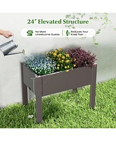 Raised Garden Bed with Water Level Indicator Drainage Hole for Vegetables Outdoor