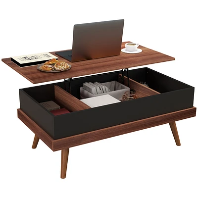 Lift Top Coffee Table with Hidden Compartments