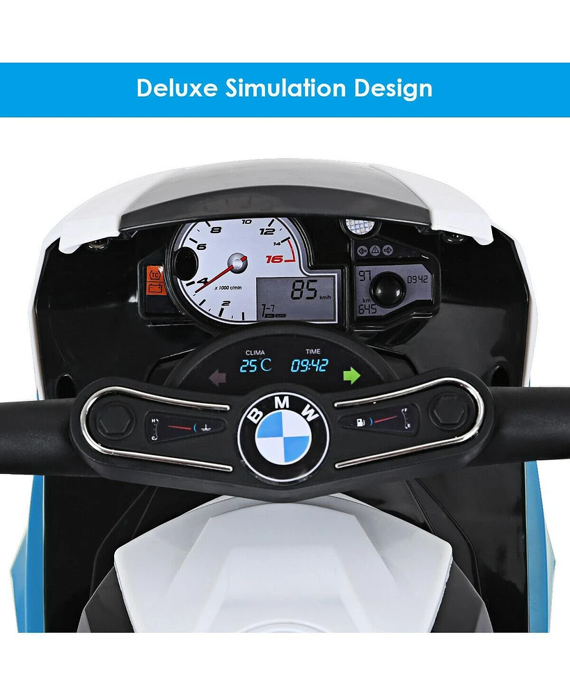 Gymax Kids Ride On Motorcycle Bmw Licensed 6V Electric 3 Wheels Bicycle w/ Music&Light Red