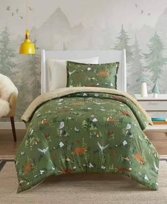 Intelligent Design Heath Forest Animals Plush Reversible Comforter Sets