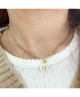 The Lovery Mother of Pearl Horseshoe Charm 14K Gold 9 millimeters