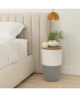 Bloom Air Purifier, Smart Hepa-13 Medical-Grade Filtration, Large Rooms (1,517 Sq. Ft.) with Walnut Accent Table